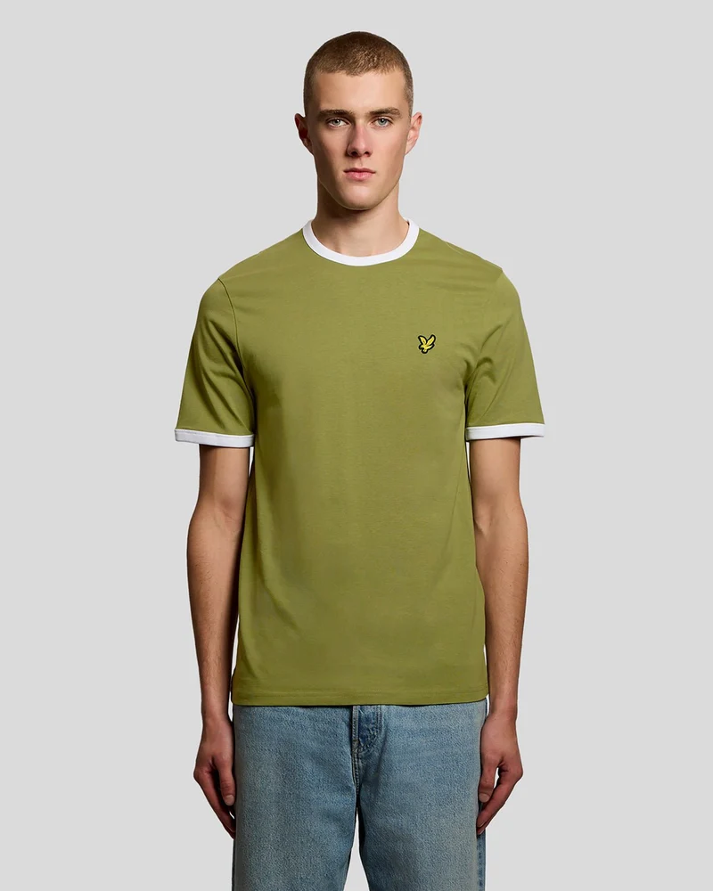 Ringer Cotton Crew Neck T-Shirt