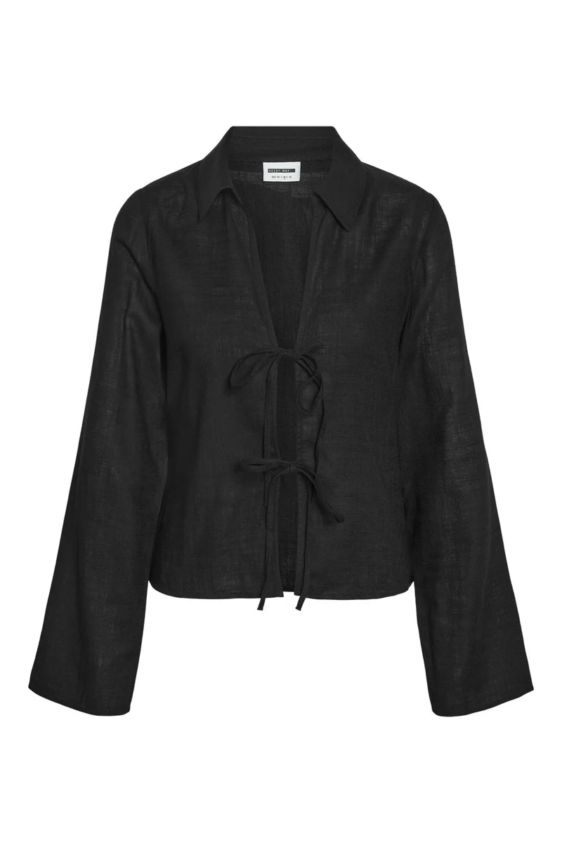 Noisy May - Nmleilani L/S Tie Top Fwd - 4921984 Black