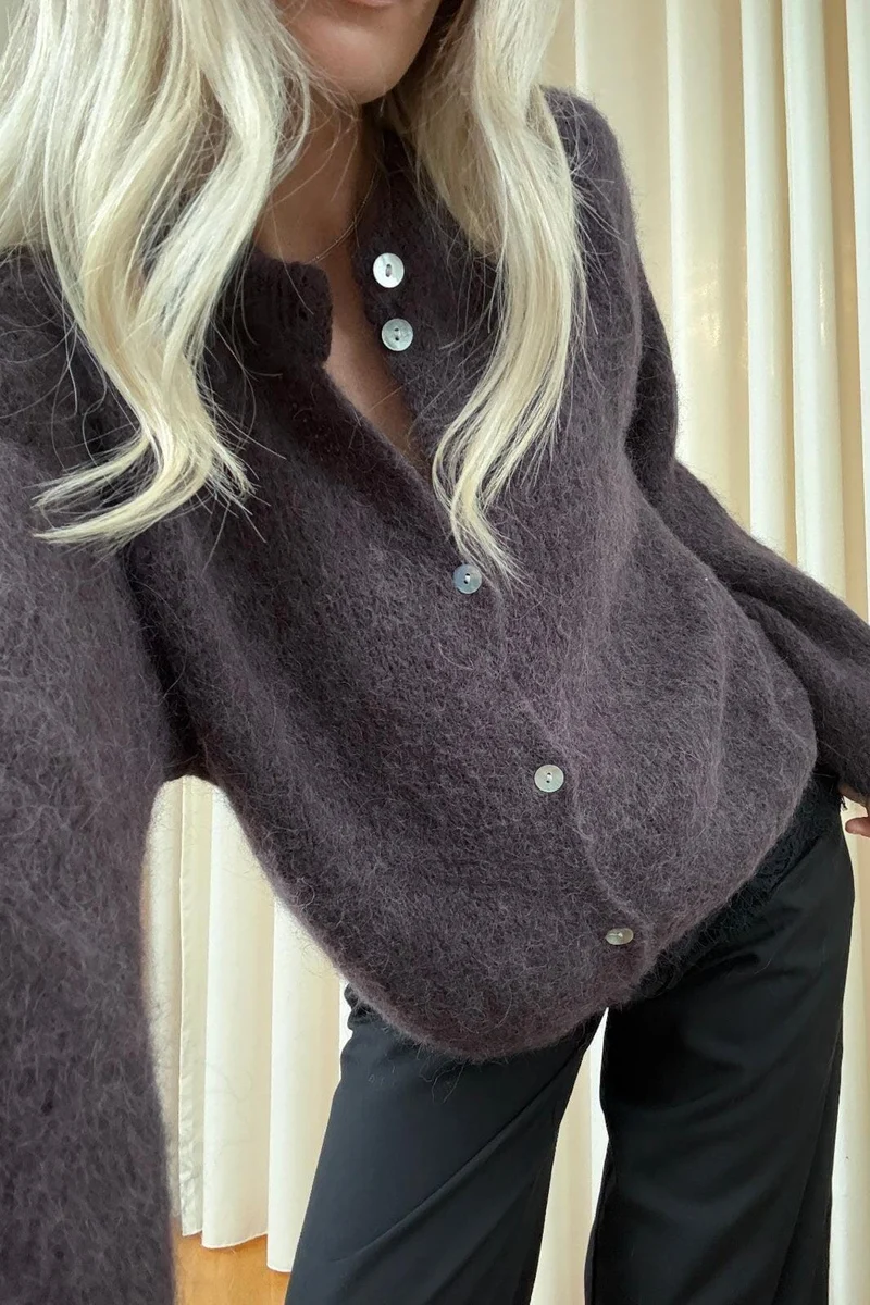 Noella - N-Kae Knit Cardigan 15950001 - 674 - Chocolate