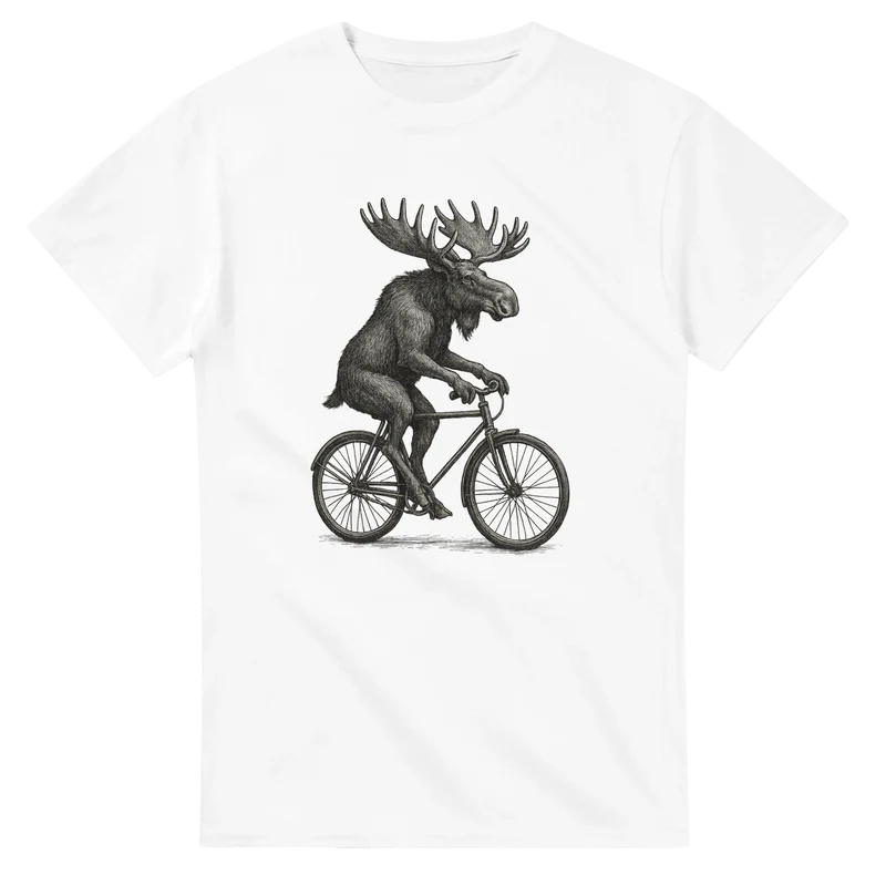 T-shirt - Älg på cykel