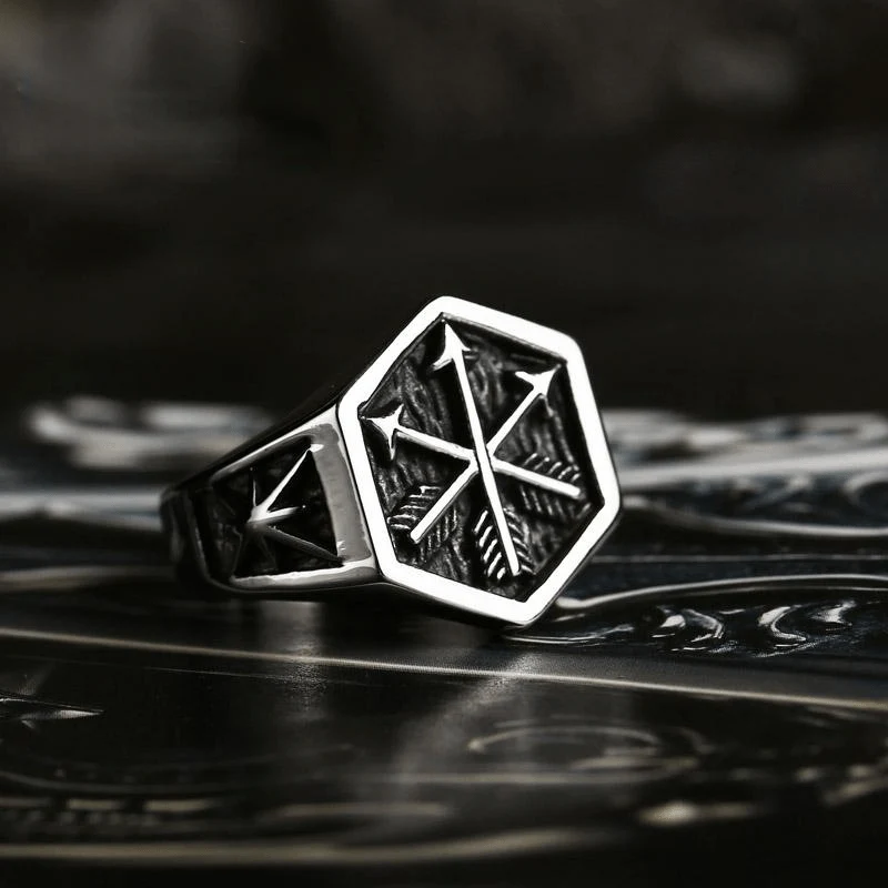 Punk Arrows hexagonal ring för män