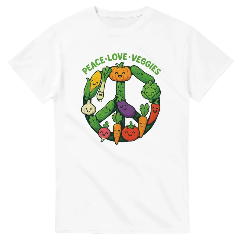 T-shirt - Peace, love, Veggies