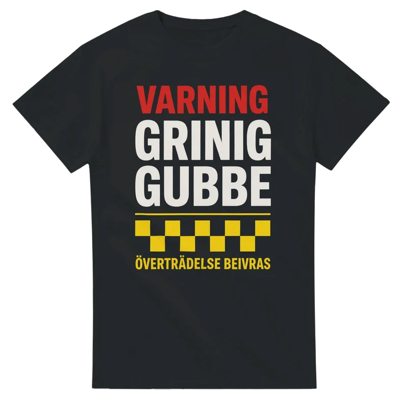 T-shirt - Varning - Grinig Gubbe