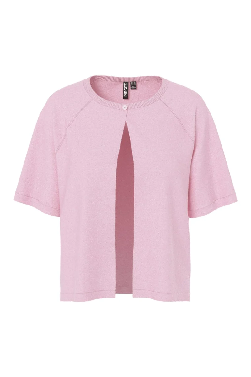 Pieces - Pcbree Ss O-Neck Knit Cardigan - 4940935 Roseate Spoonbill Melange