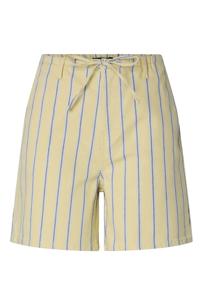Pieces - Pcbillo Tie Denim Shorts - 4972573 French Vanilla Cloud Dancer & Beaucoup Blue & Oyster Mushrooms