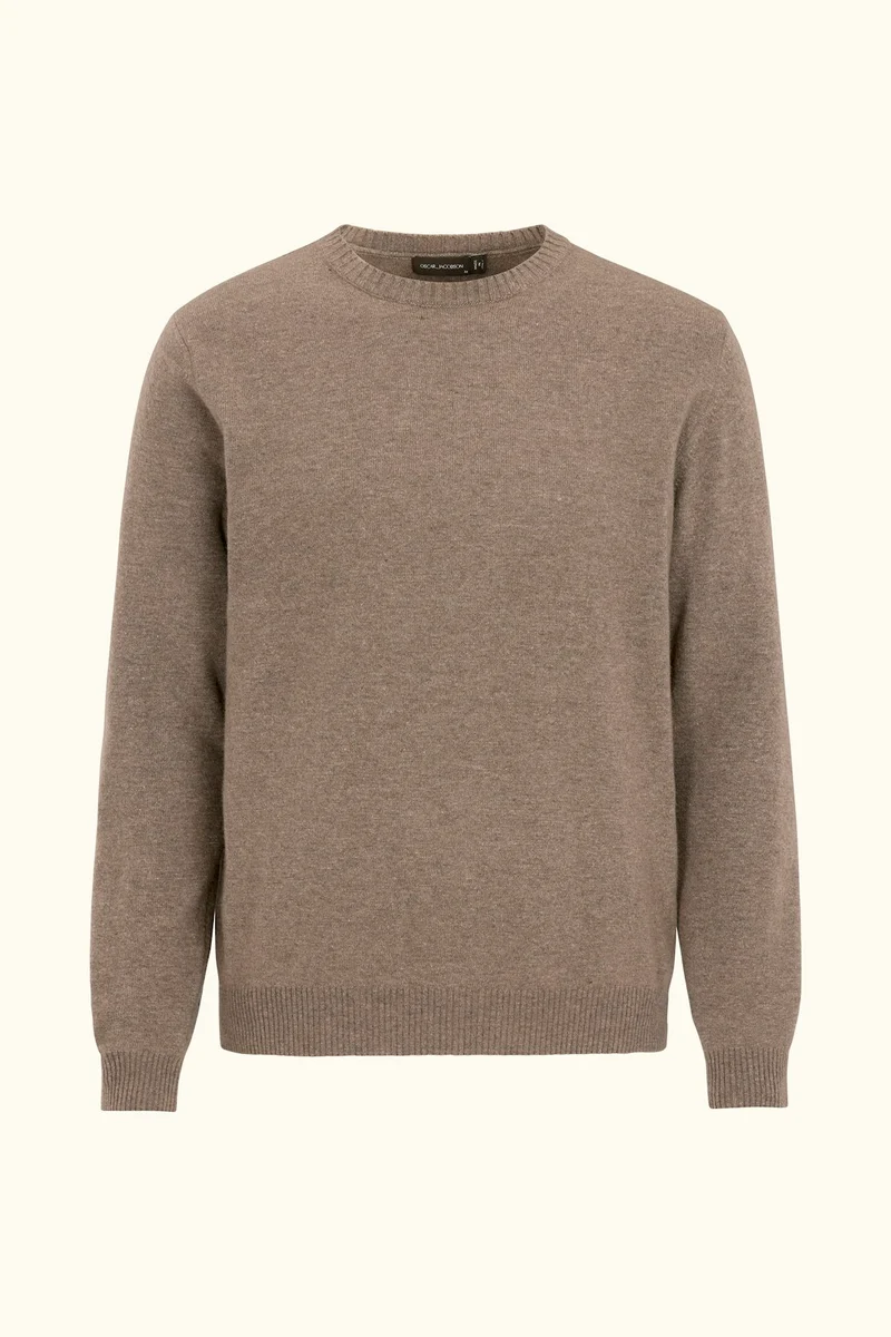 OSCAR JACOBSON Valter Cashmere Roundneck - Beige