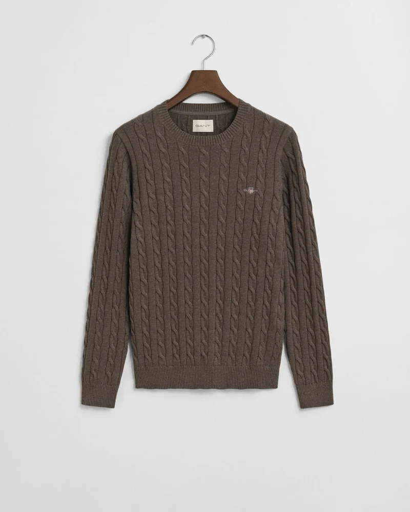 GANT Cotton Cable C-Neck - Seawood Melange