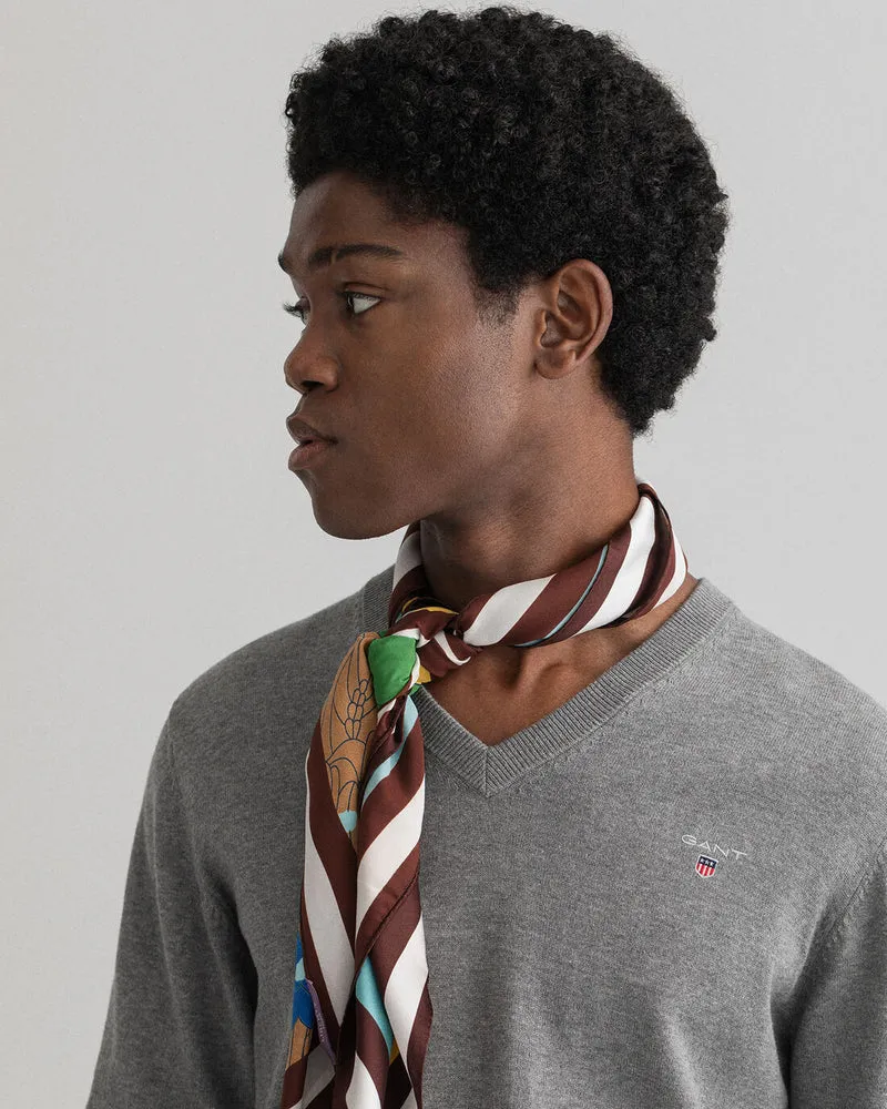 GANT Classic Cotton V-Neck - Dark Grey Melange