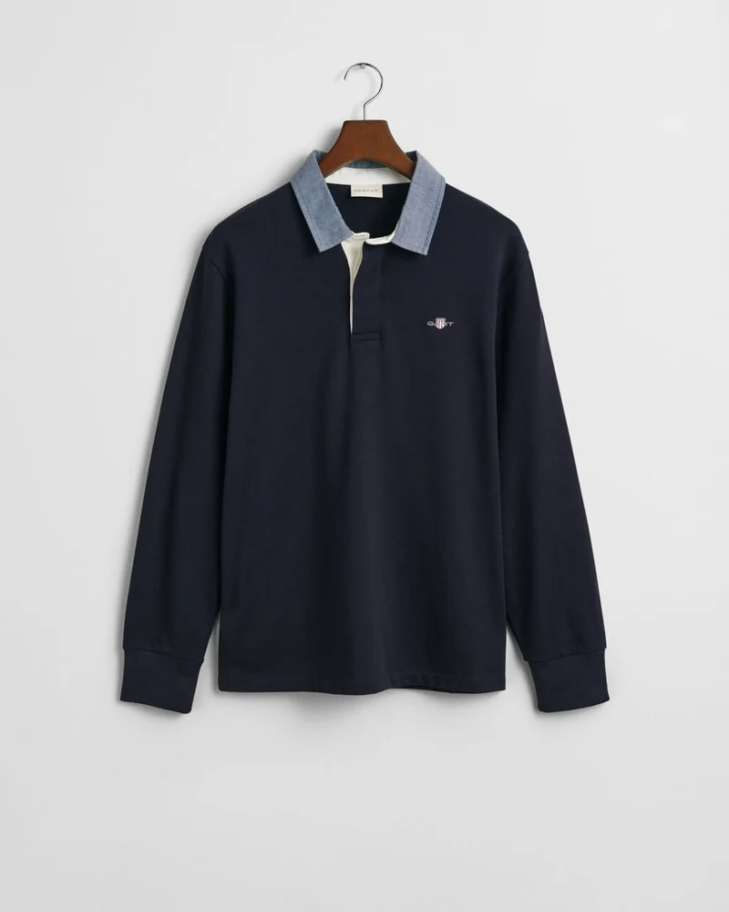 GANT Heavy Rugger Chambray Collar - Evening Blue
