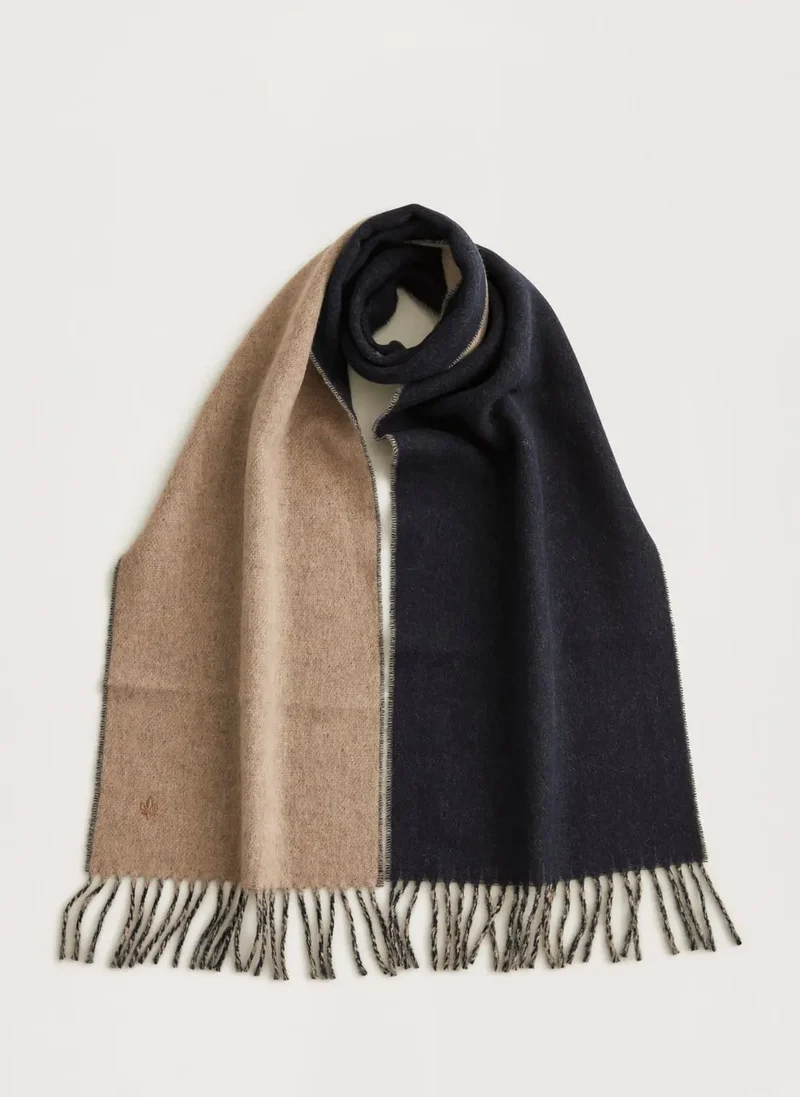 MORRIS Double Face Scarf - Navy