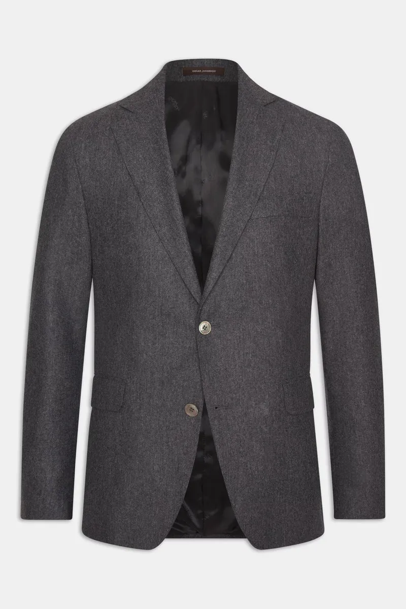 OSCAR JACOBSON Fogerty Flannel Blazer - Dark Grey