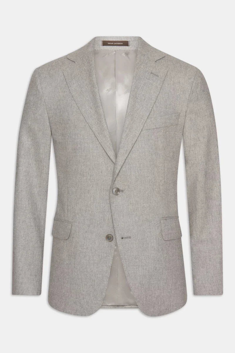 OSCAR JACOBSON Fogerty Flannel Blazer - Light Grey