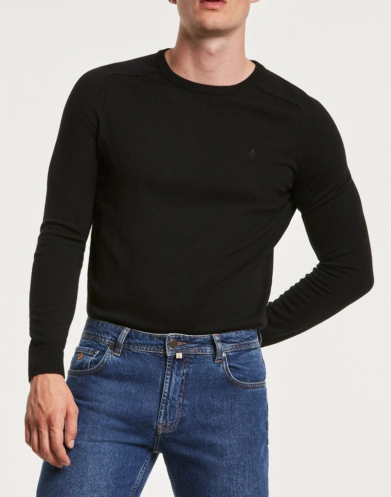 MORRIS Merino Oneck - Black