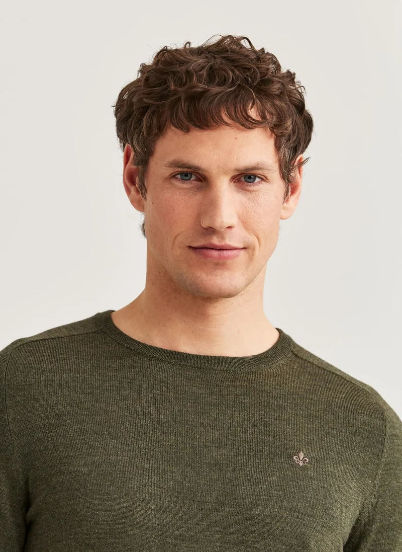 MORRIS Merino Oneck - Olive