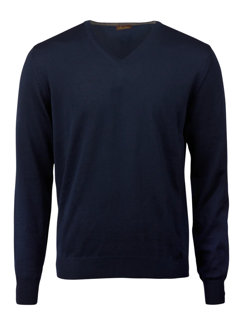 STENSTRÖMS Merino V-Neck - Navy