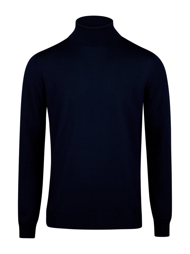 STENSTRÖMS Merino Roller Neck - Navy