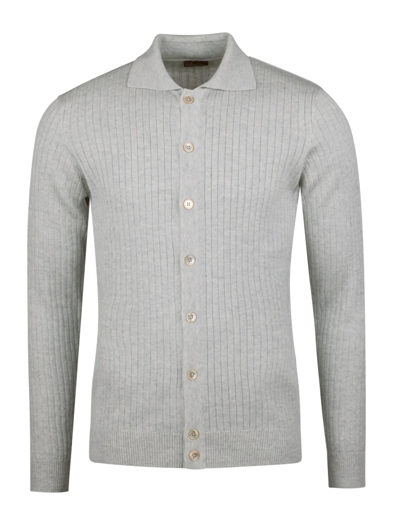 STENSTRÖMS Merino Buttoned Collared Shirt - Light Grey