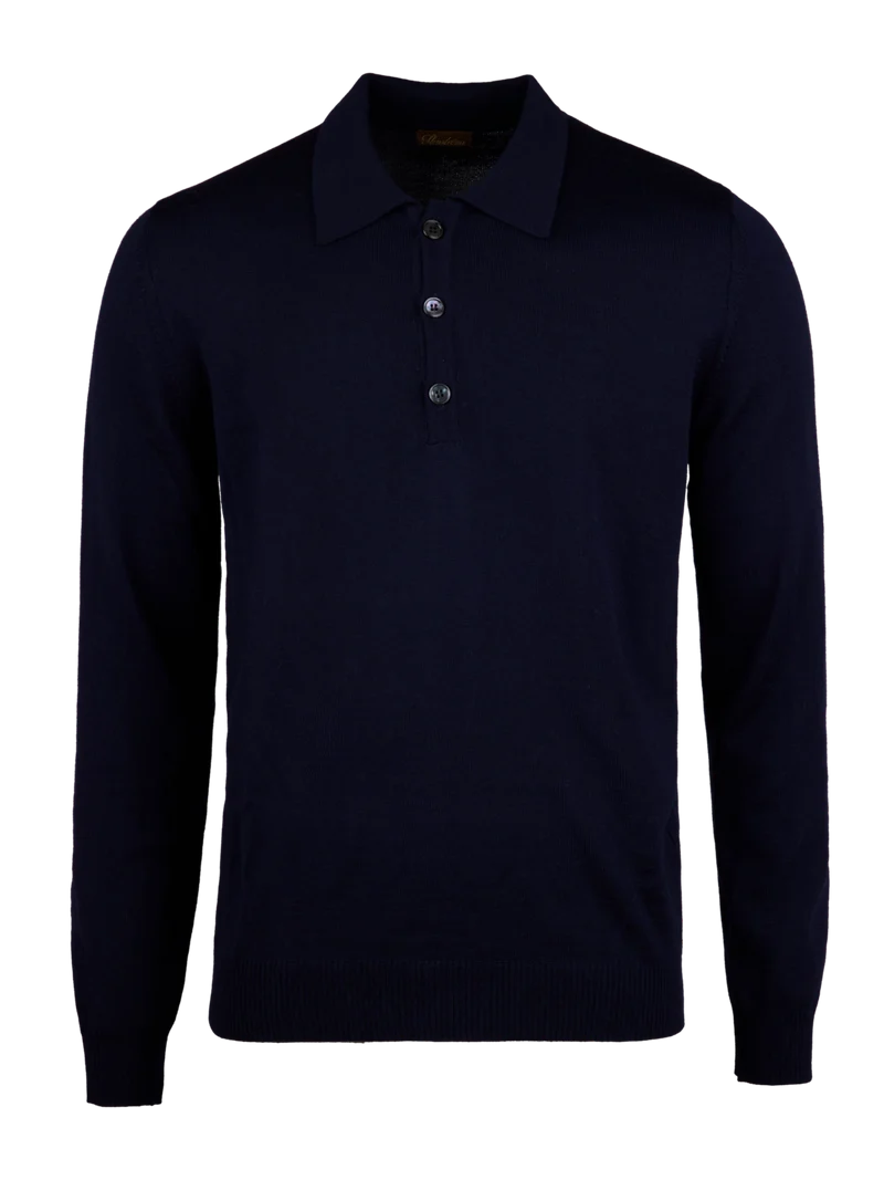 STENSTRÖMS Merino Collared Shirt - Navy