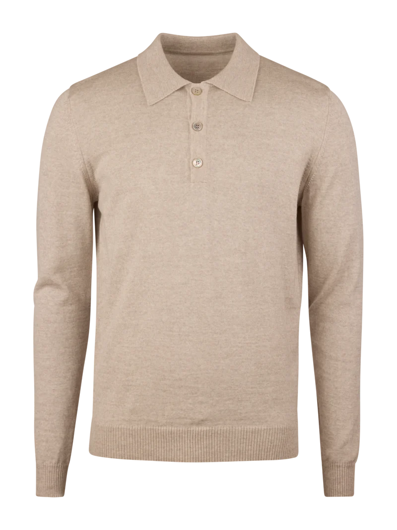 STENSTRÖMS Collared Merino Shirt - Light Beige