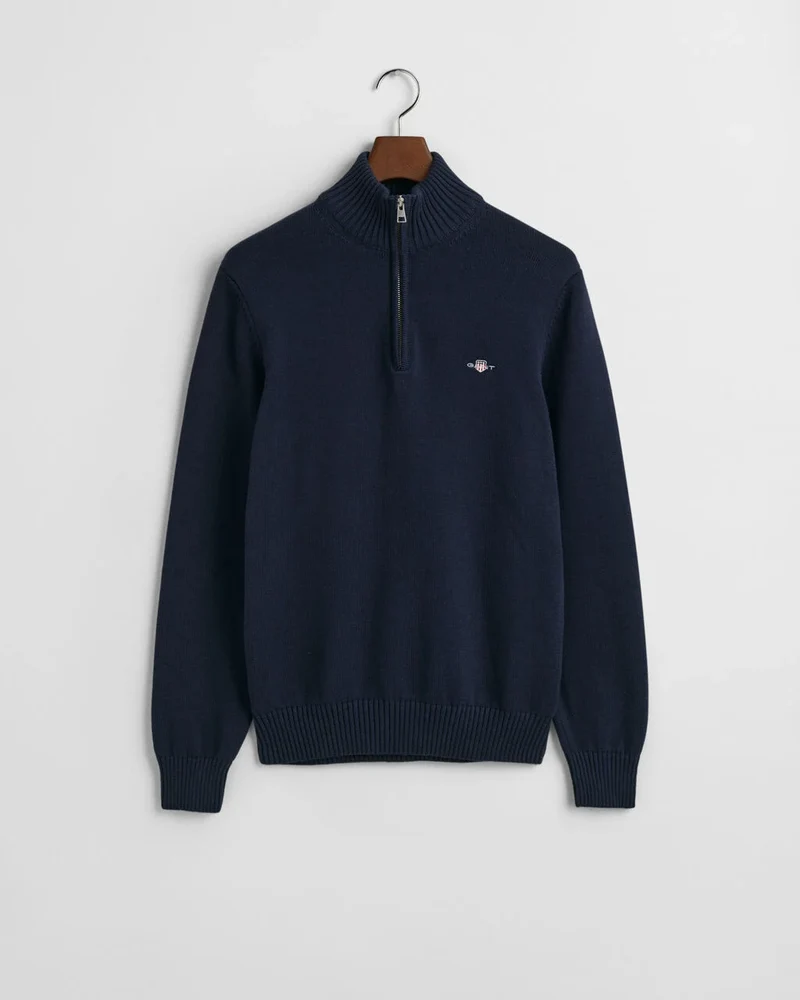 GANT Casual Cotton Half Zip - Evening Blue