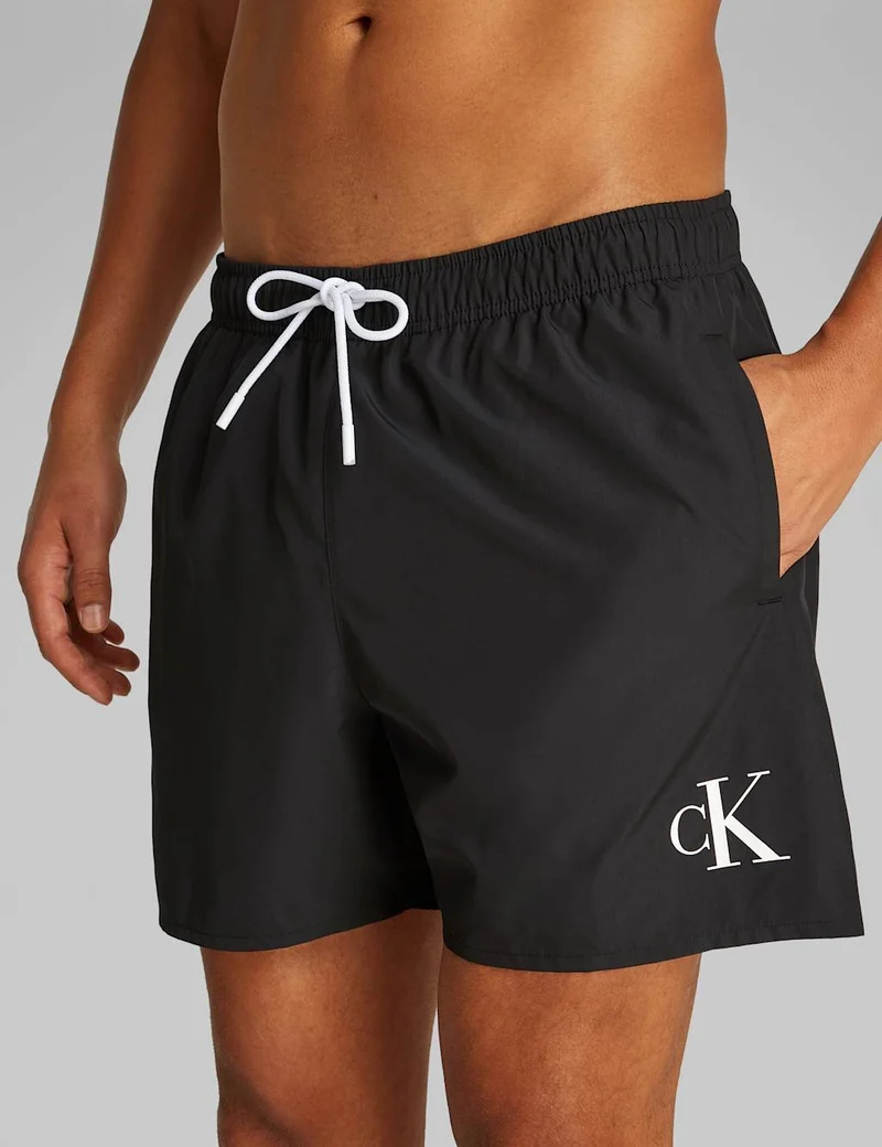 CALVIN KLEIN CK Monogram Swim Shorts - Black