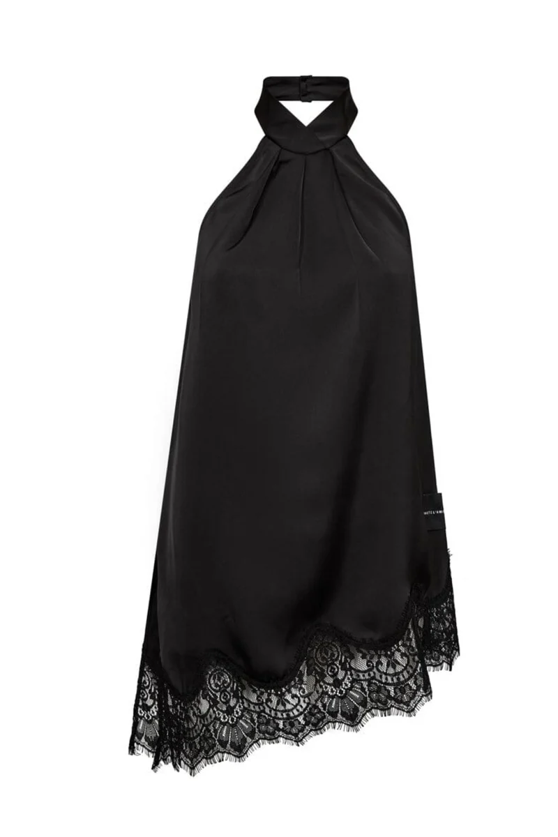 Haute L'Amitié - Naomi Asym Halter Top HL10588 - Black