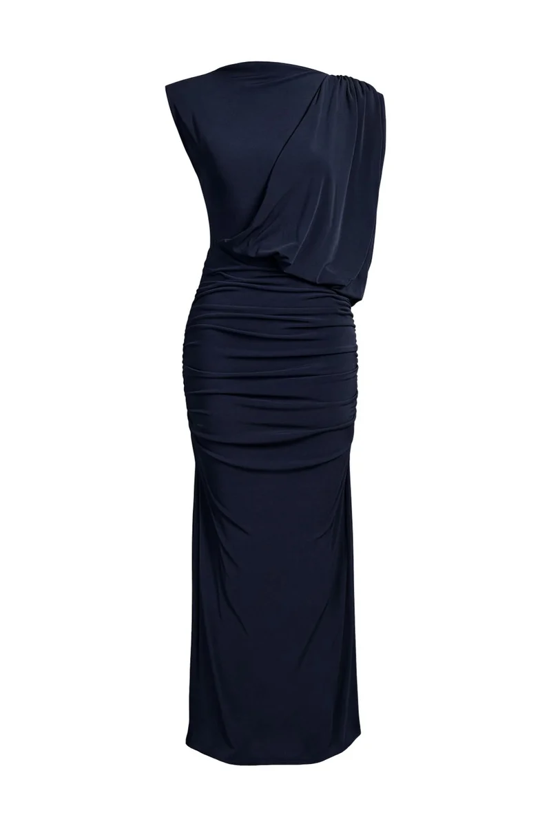 Object - Objdellie Reg. Drapy Maxi Dress Tne 26 - 5169791 Sky Captain