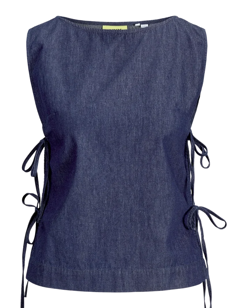 Jjxx - Jxdebby Chambrey Sl Top - 4954873 Dark Blue Denim