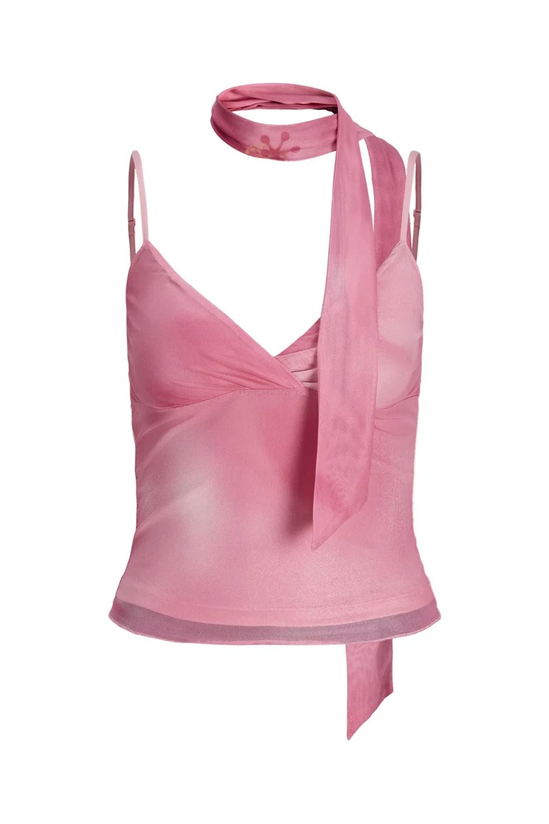 Jjxx - Jxelvira Mesh Sl Scarf Top - 4956819 Fiji Flower Blur Flower