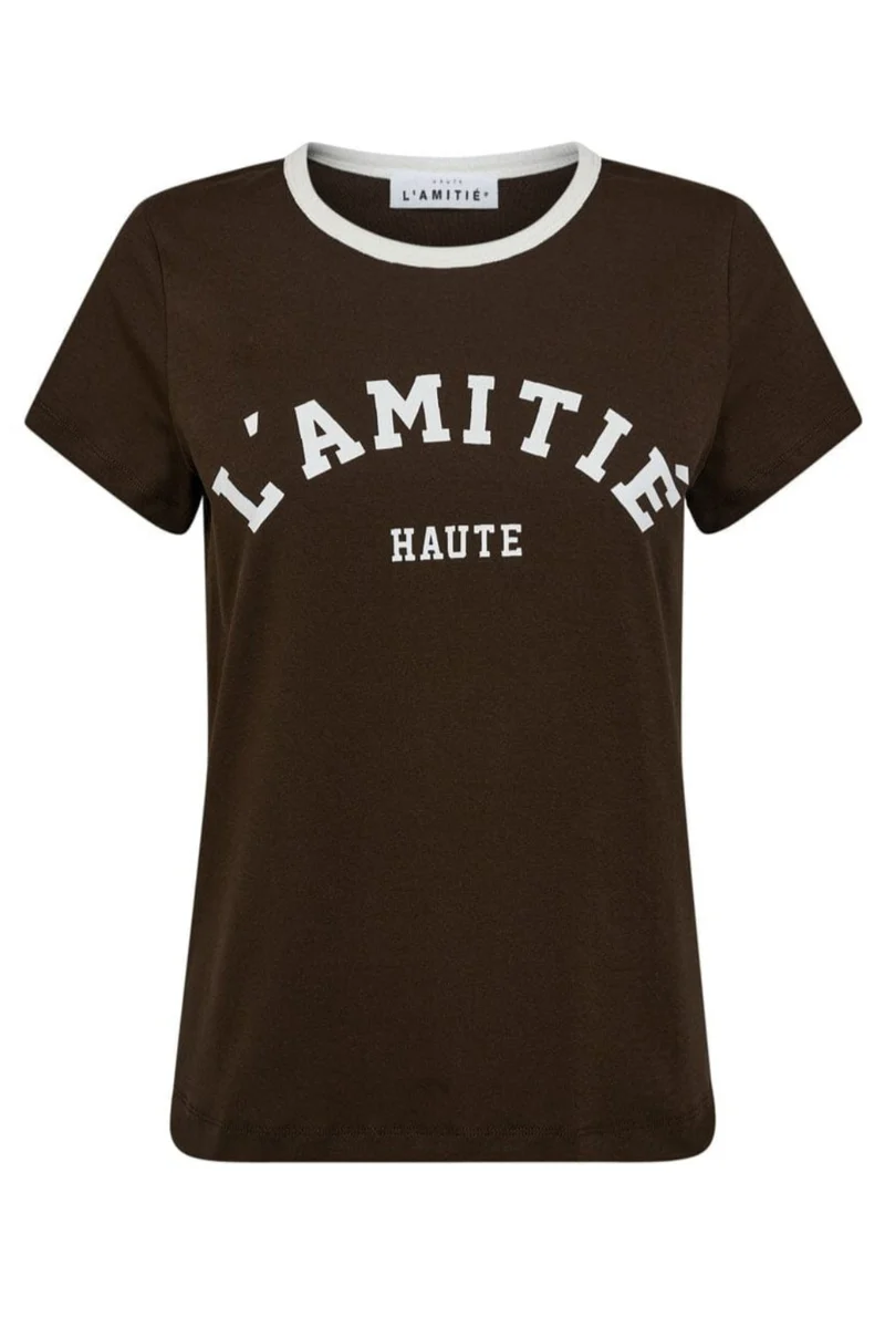 Haute L'Amitié - Neckline Logo Tee HL10006 - Mocca