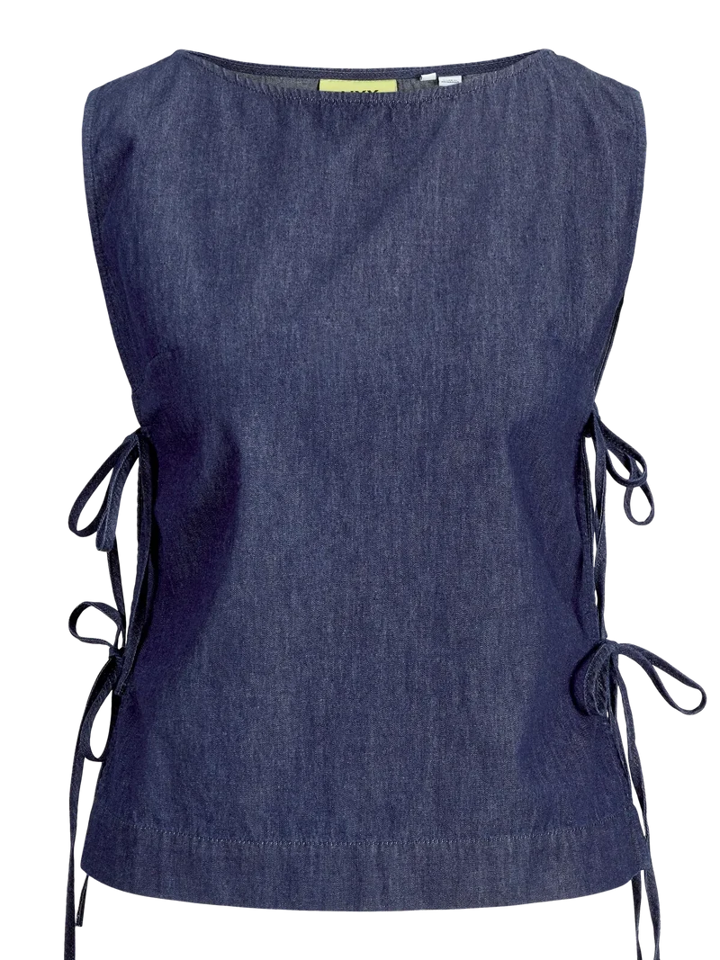 Jjxx - Jxdebby Chambrey Sl Top - 4954873 Dark Blue Denim