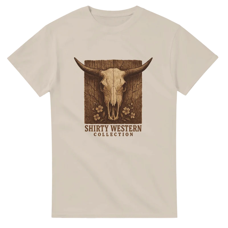 T-shirt Original – Buffalo Skull & Flowers