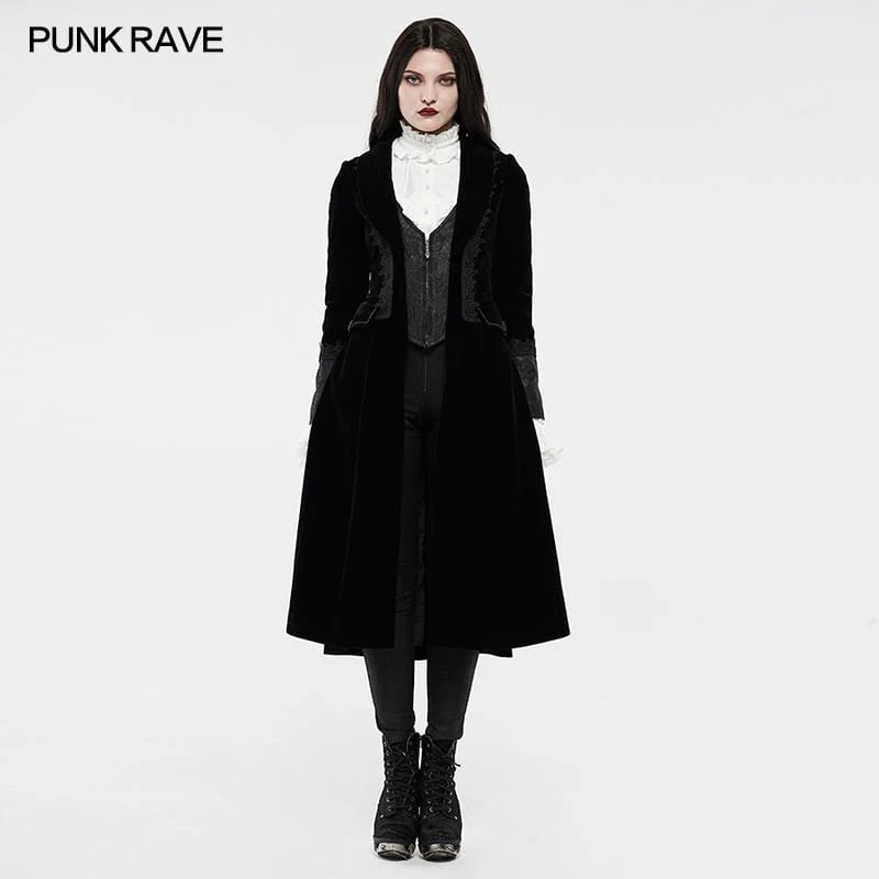 Gothic Jacquard Slim Fitted Coats för kvinnor