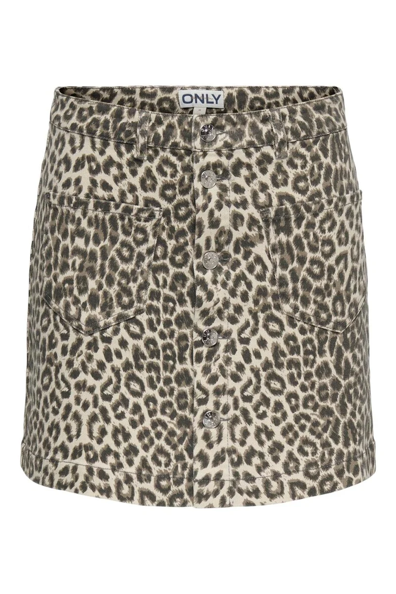 Only - Onlamazing Leo Skirt - 4982314 Cloud Dancer Black Leo