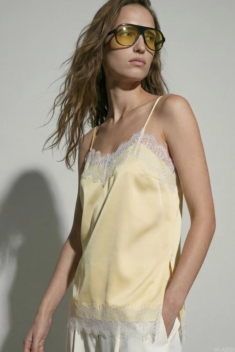Hypedrop - Hdkimora Lace Strap Top 32000848 - 5191857 - Anise Flower