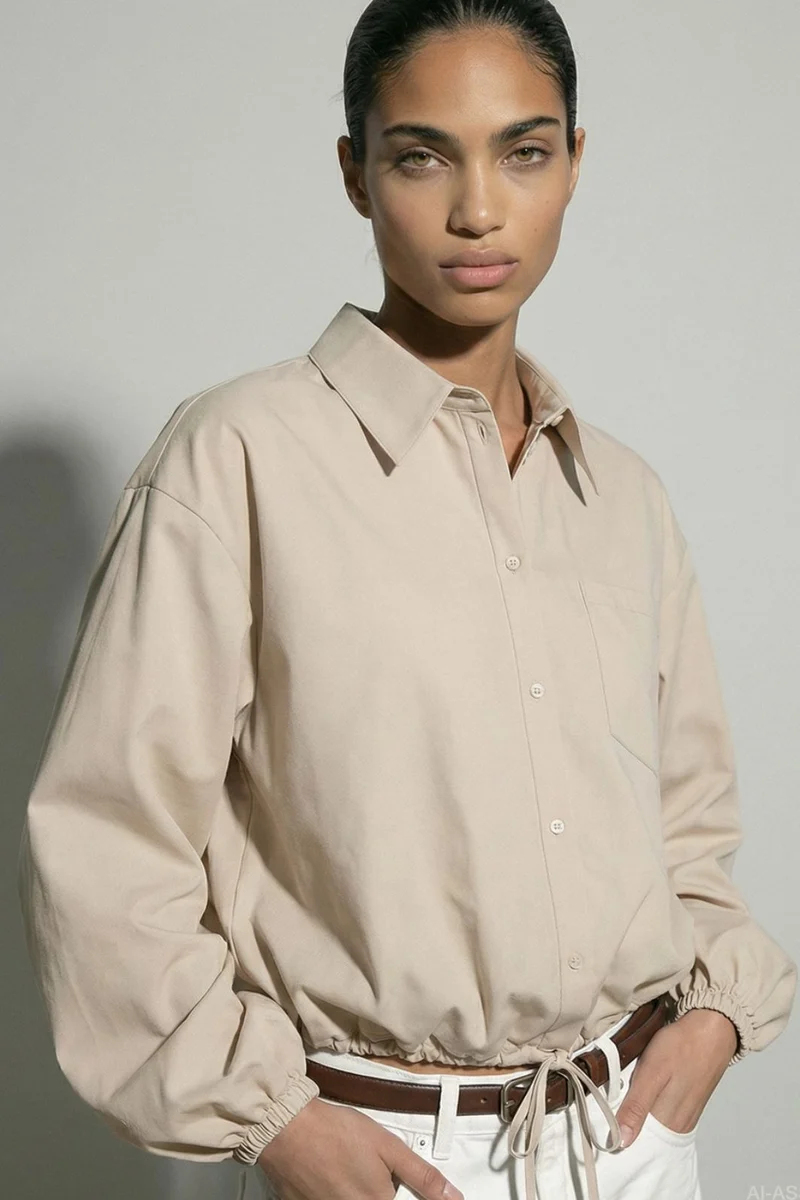 Hypedrop - Hdkaren Ls Volume Tie Shirt 32000841 - 5189344 - White Swan