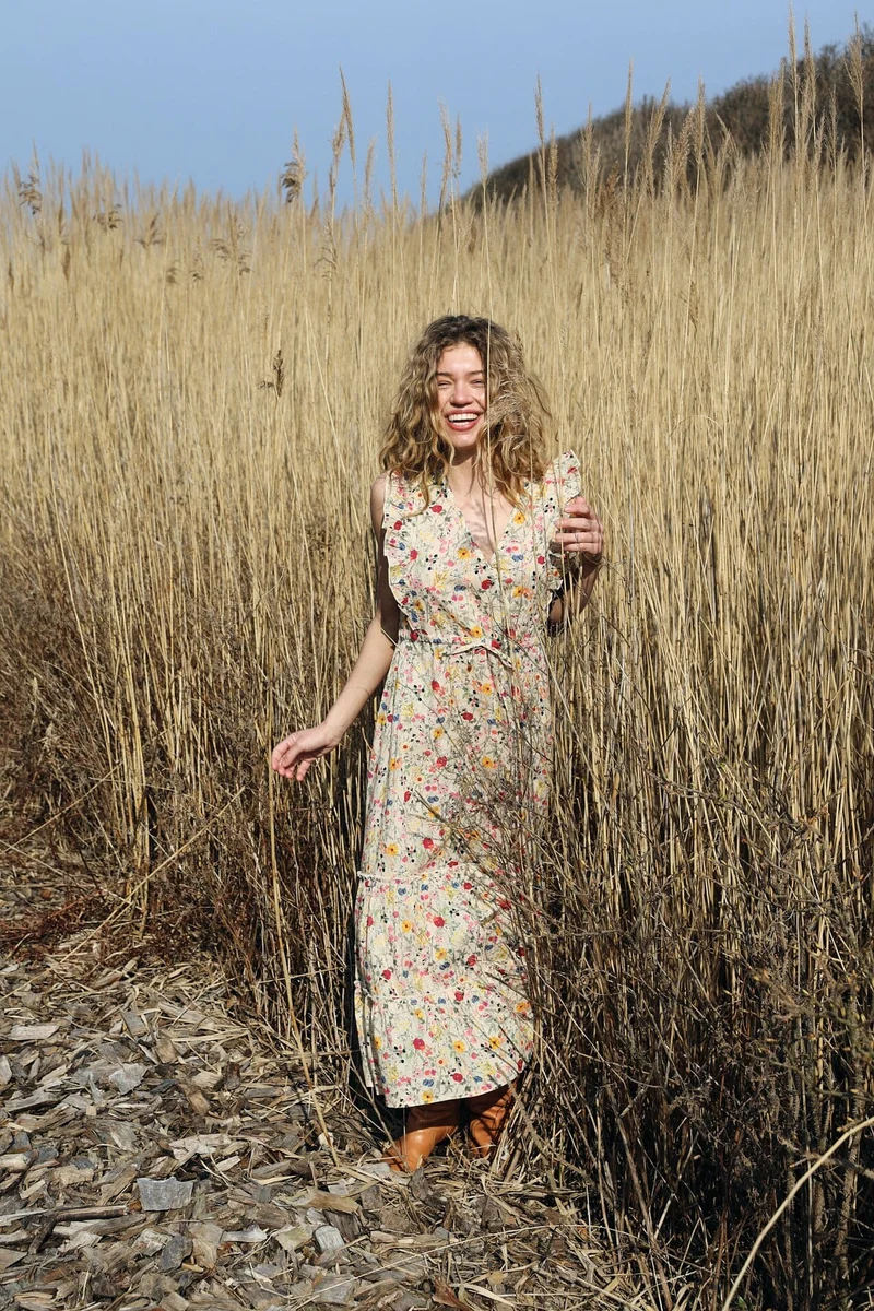 Lollys Laundry - Samoll Midi Dress Sl26241-3006 - 74 Flower Print