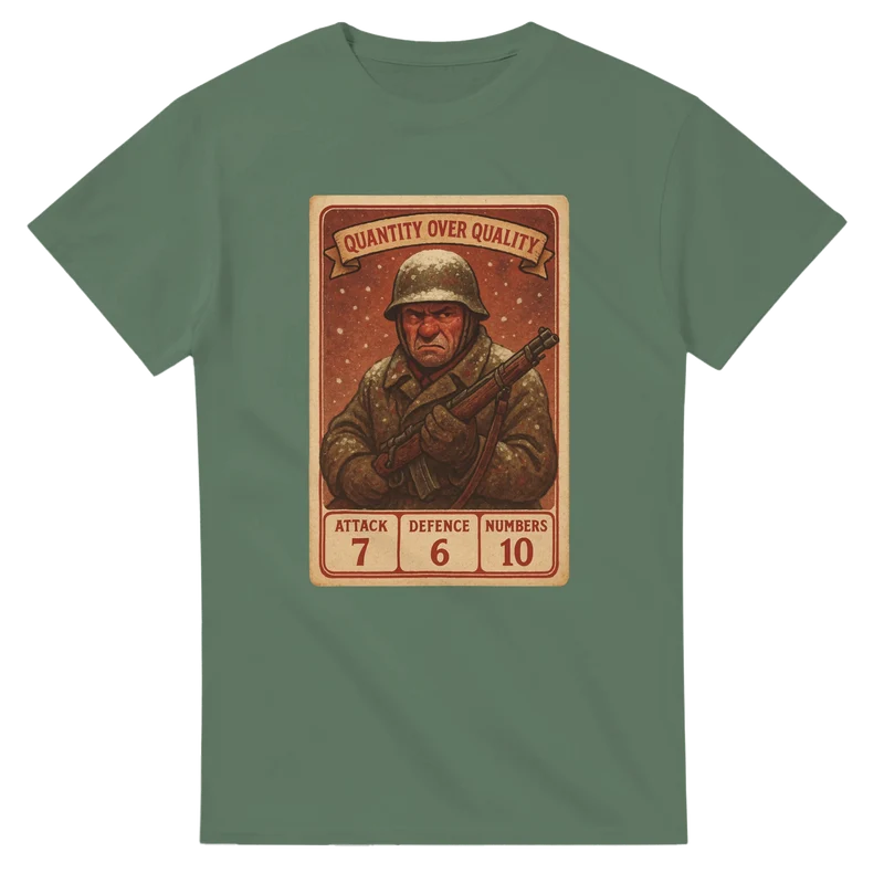 T-shirt Original – Quantity Over Quality (Soviet WW2 Trading Card)
