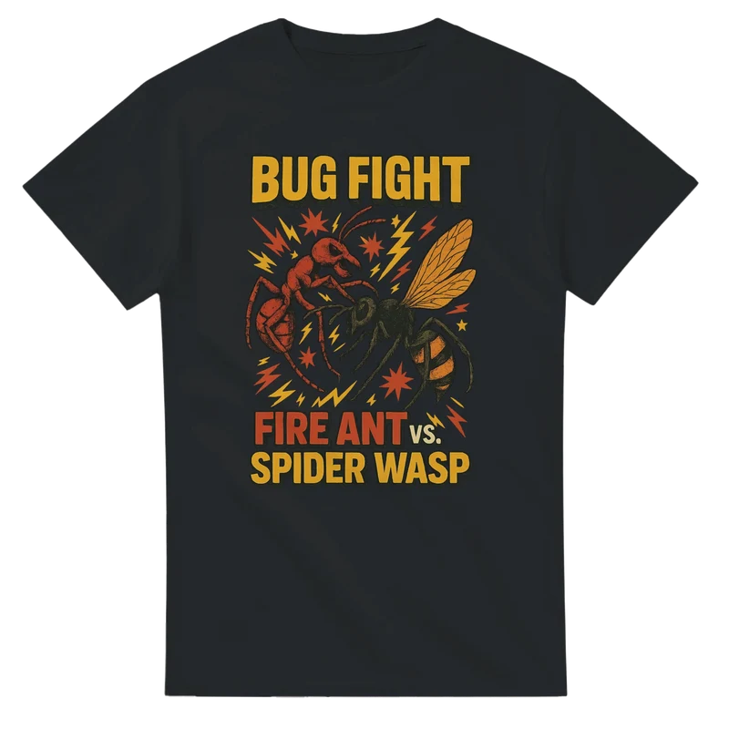 T-shirt – Bug Fight: Fire Ant vs. Spider Wasp