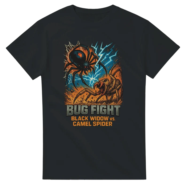 T-shirt – Bug Fight: Black Widow vs. Camel Spider
