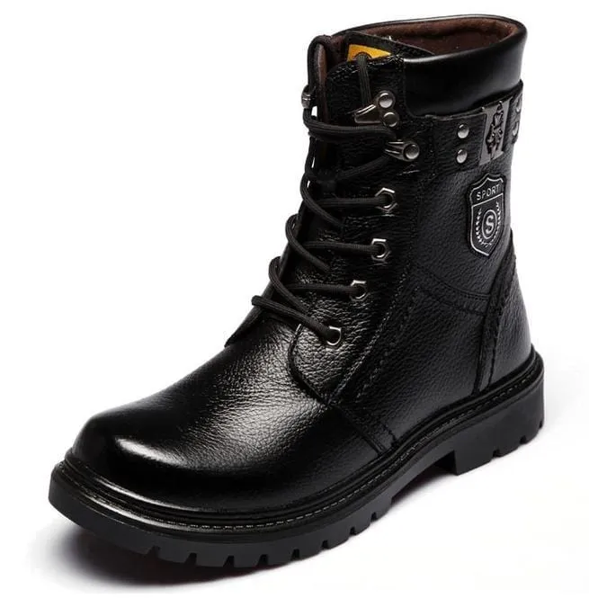 Iron Spänne Strap för män Martin Boots med snörning