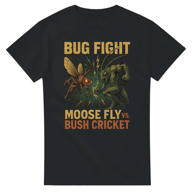 T-shirt – Moose Fly vs. Bush Cricket | Bug Fight