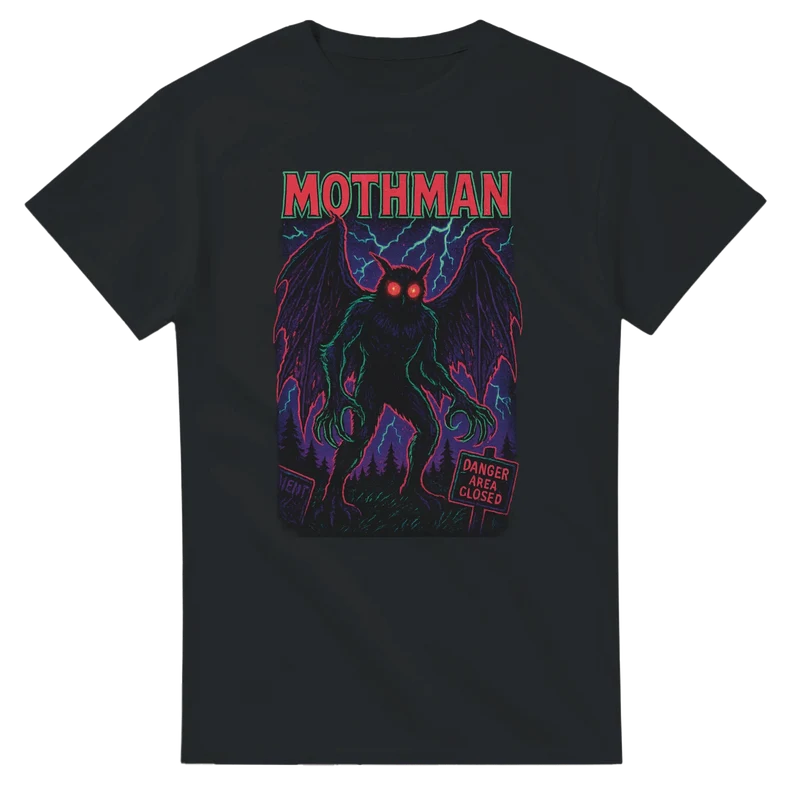 T-shirt Original – Mothman: Prophecy in Neon