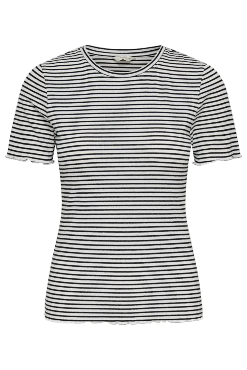 Only - Onlsaga O-Neck S/S Top - 5066462 Cloud Dancer Black