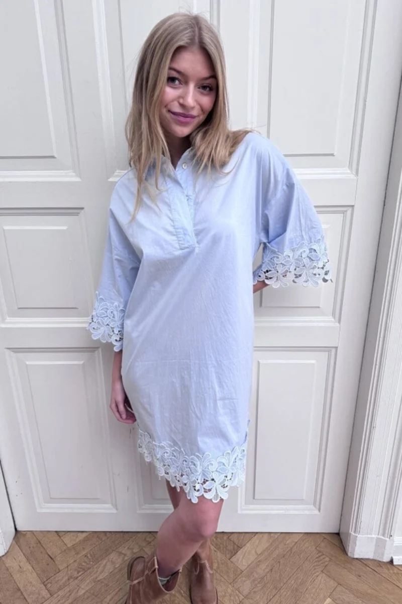 Continue - Klara Embrodery Dress 15188 - Light Blue