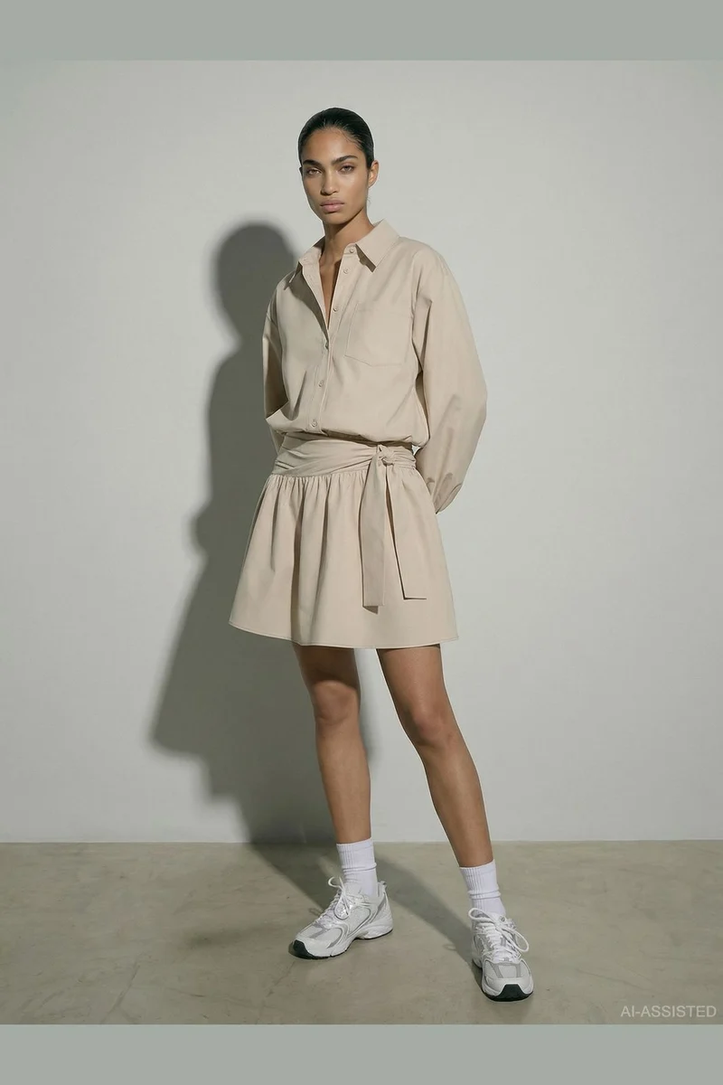 Hypedrop - Hdkaren Wrap Short Skirt 32000846 - 5189343 - White Swan