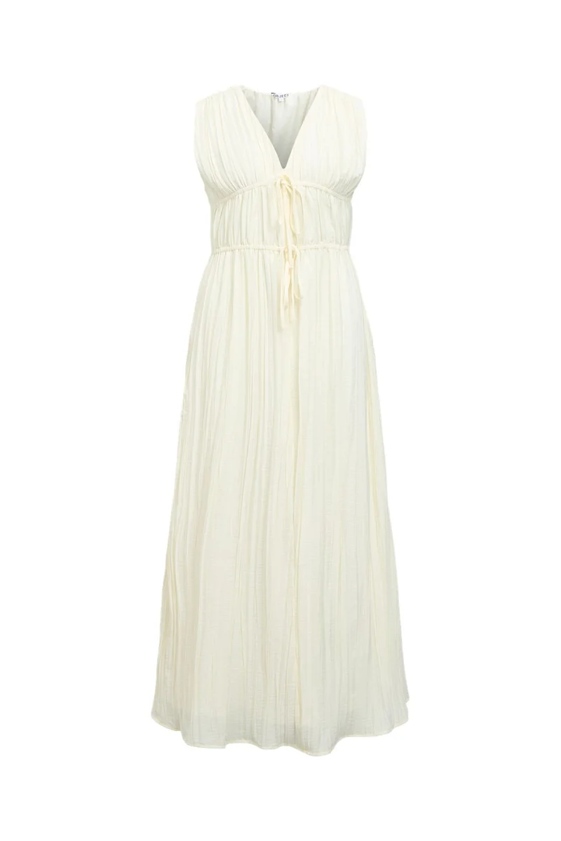 Object - Objbrea Re S/L Midi Dress 144 - 5065472 Sandshell