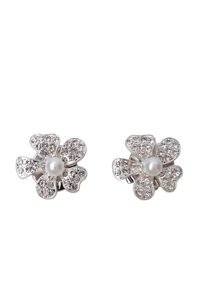 Black Colour - Bcjelline Button Covers, 2 Pcs. Set 4539 - Silver Coloured