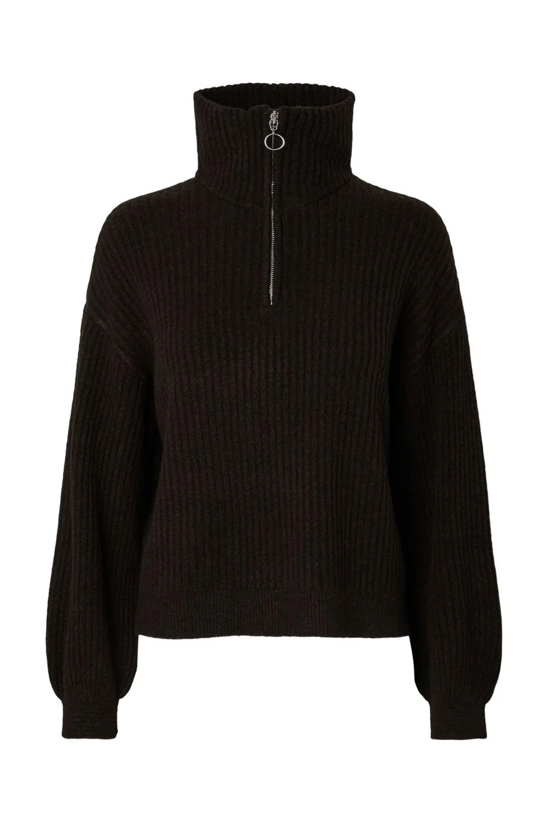 Pieces - Pcsilly Ls Half Zip Knit - 5099226 Delicioso Melange