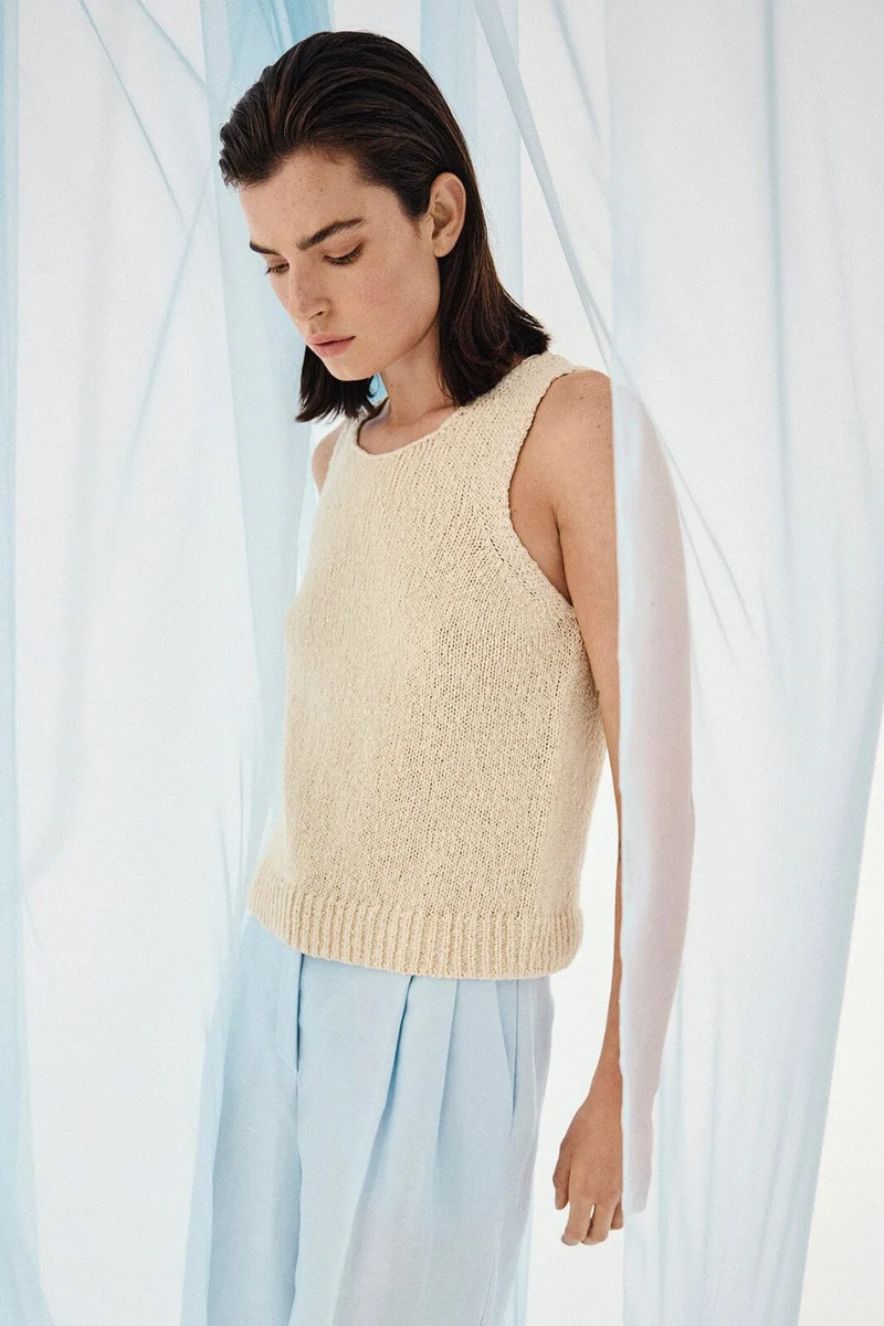 MSCH Copenhagen - Mschvivika Hannalie Sl Top 19921 - Bleached Sand